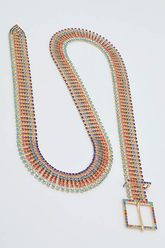 Multicolor Rhinestone Belt