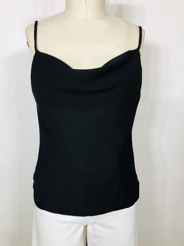 COWL NECK TOP WITH BACK CRISS CROSS DETAIL