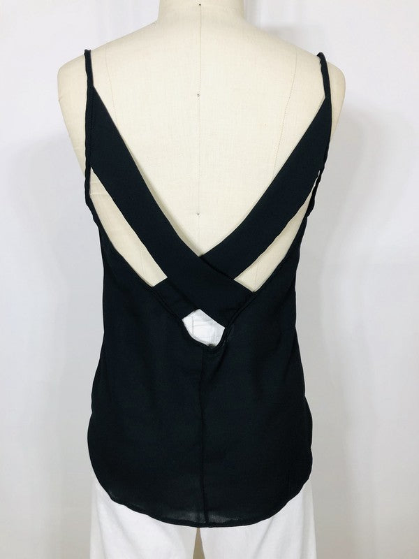 COWL NECK TOP WITH BACK CRISS CROSS DETAIL