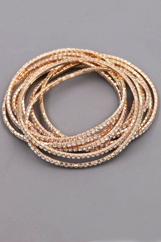 Rhinestone stretch bracelet set