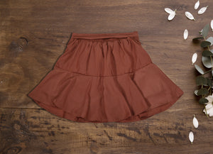 WAIST TIE MINI SKORT CLAY