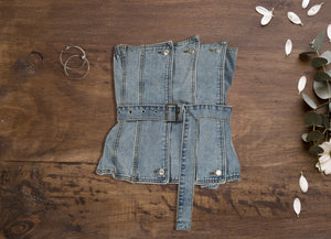 OFF SHOULDERS DENIM TOP